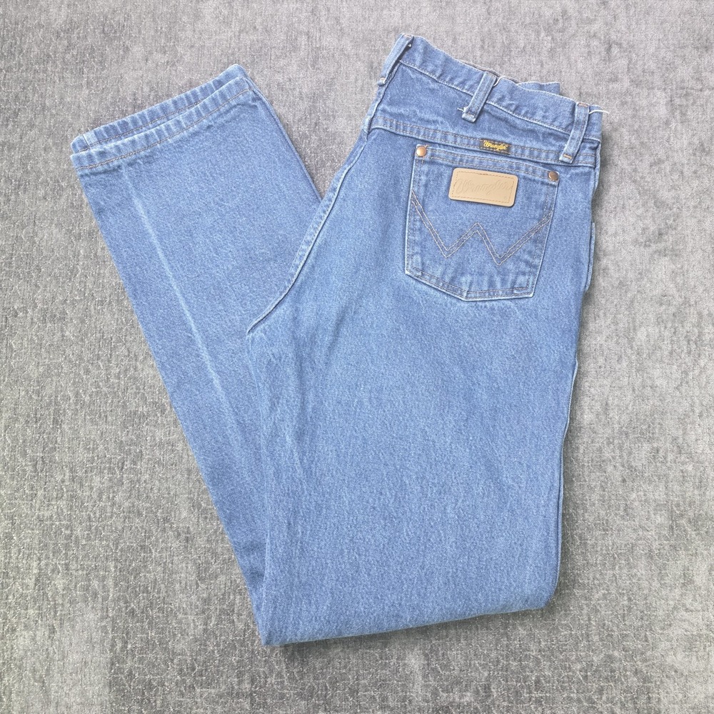 Wrangler Cowboy Cut Jeans Mens 34x34 (33x33) Medium Wash Straight Rodeo Western